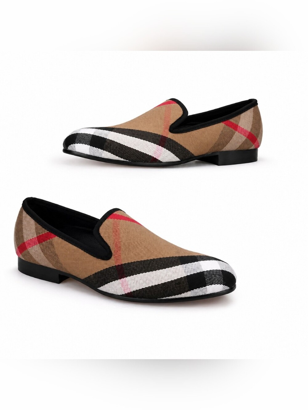FERUCCI Plaid Loafers Khaki Men's Size 9 NWOB